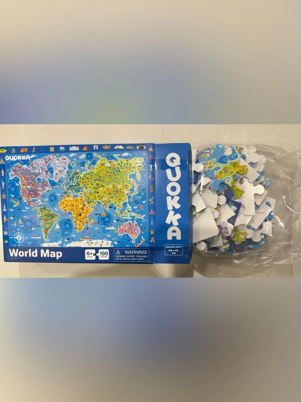 PRICE IS FIRM- Colorful Illustrated World Map Puzzle